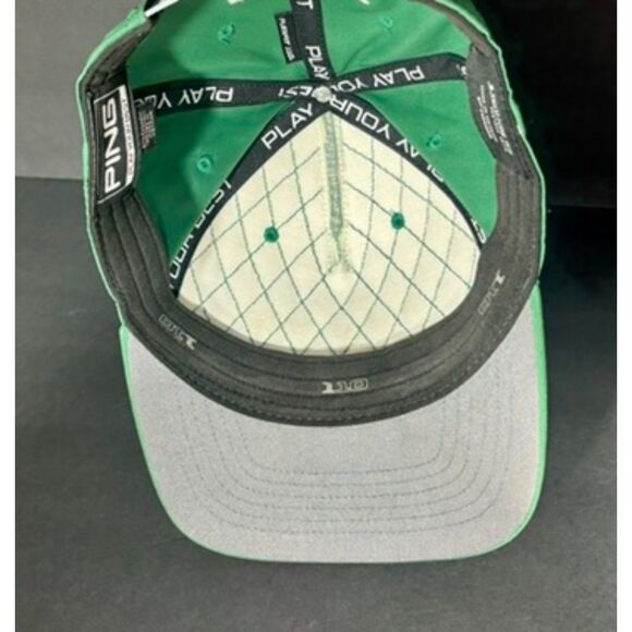 PING Quilted Front Snapback Golf Hat Green Adjustable One Size NEW - Picture 5 of 6